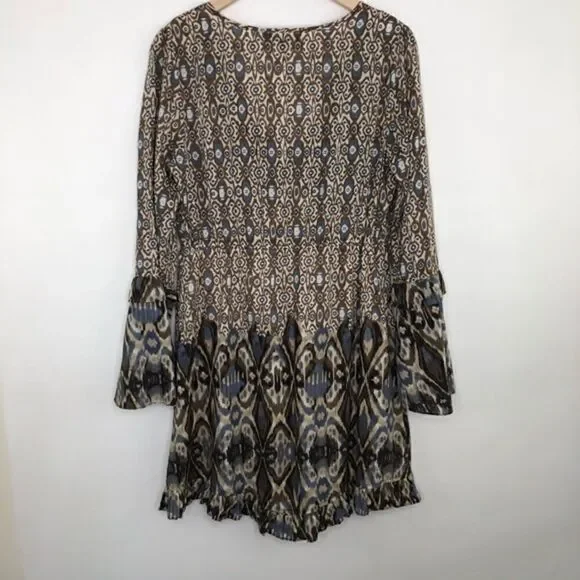 Sanctuary Silk Ikat Bell Sleeve Dress - Picture 4 of 8